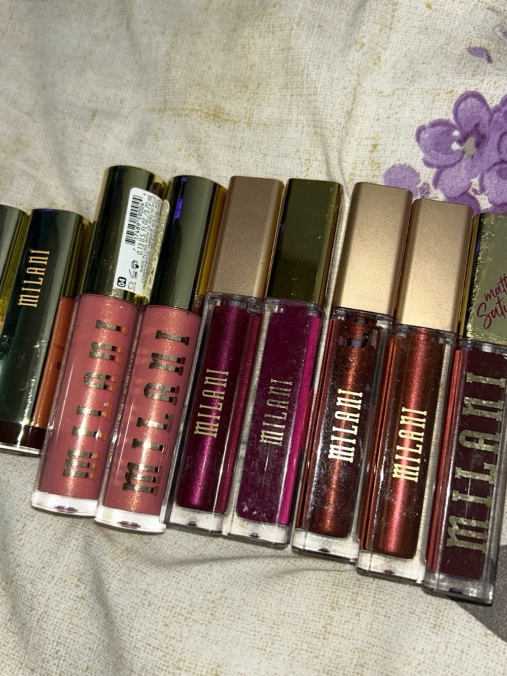 Milani Liquid Lip Gloss & Balm Set - Pink, Mauve, Berry, Copper, Rose Gold
